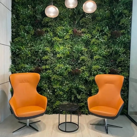 Premium Artificial Green Wall in a Corporate Office Waiting Room