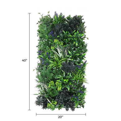 Premium Artificial Green Wall Rustic Botanical Lavender 40"x 20" Commercial Grade UV Resistant 
