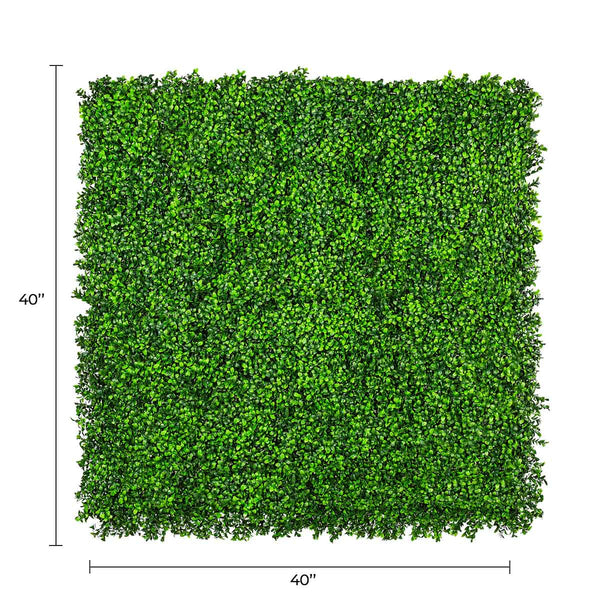 Premium Bright Artificial Boxwood Wall 40" x 40" 11SQ FT Commercial Grade UV Resistant 