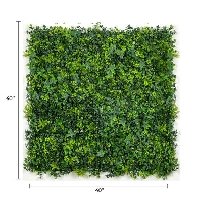 Premium Mixed Ivy Spring Sensation Artificial Green Wall 40" x 40" 11SQFT Commercial Grade UV Resistant 