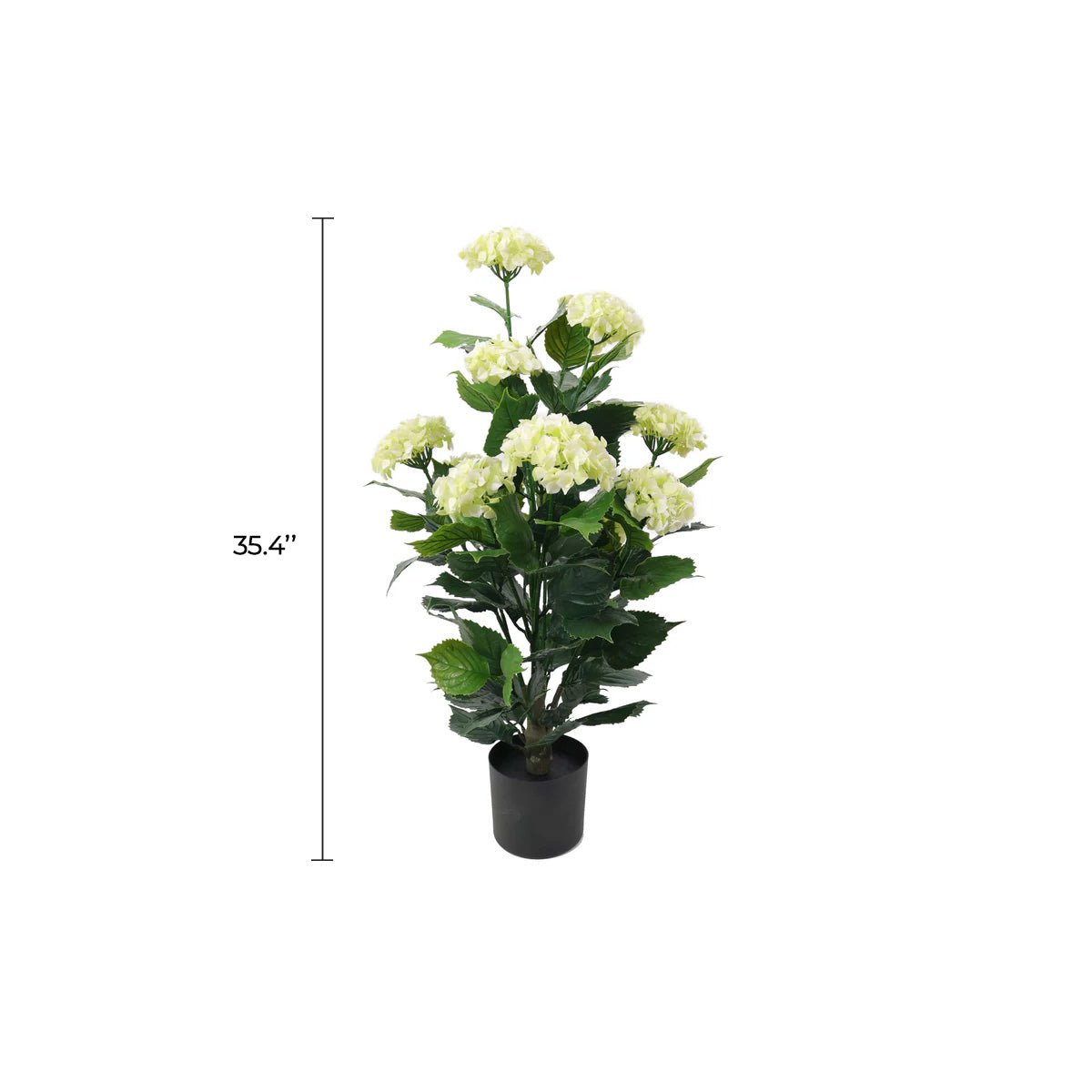 Premium Artificial Flowering White Hydrangea Tree (35.4") UV Resistant
