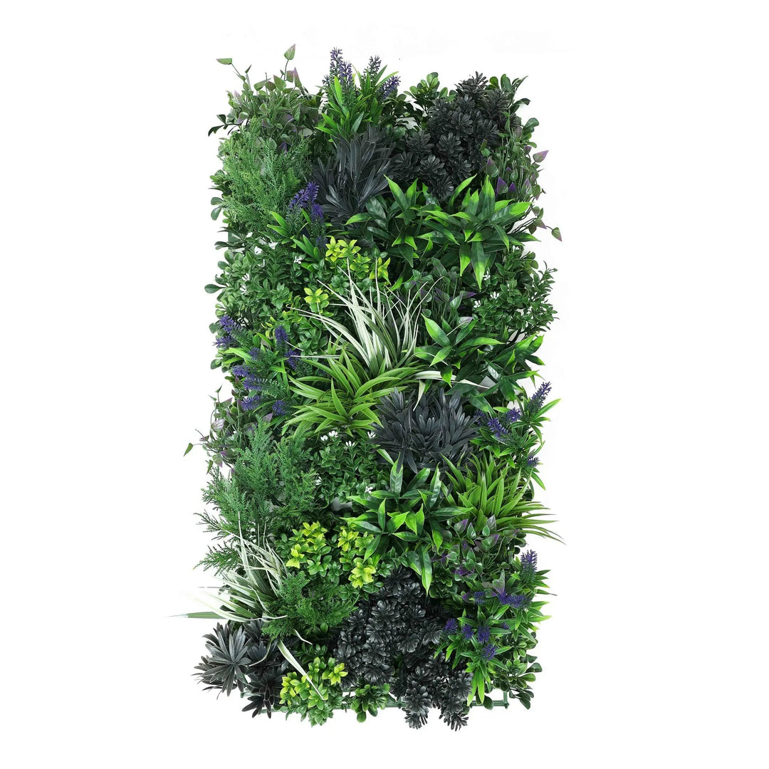 Premium Artificial Green Wall Rustic Botanical Lavender 40"x 20" Commercial Grade UV Resistant 