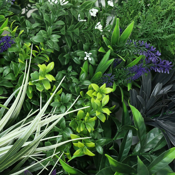 Premium Artificial Green Wall Rustic Botanical Lavender 40"x 20" Commercial Grade UV Resistant 