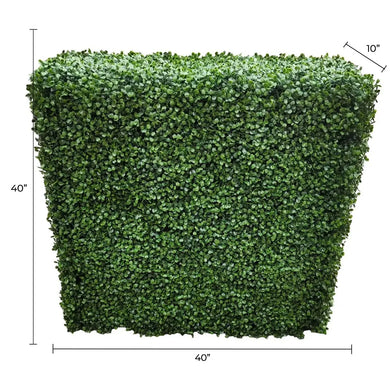 Premium Two Tone Green Artificial Boxwood Hedge 40"L x 40"H Commercial Grade UV Resistant 
