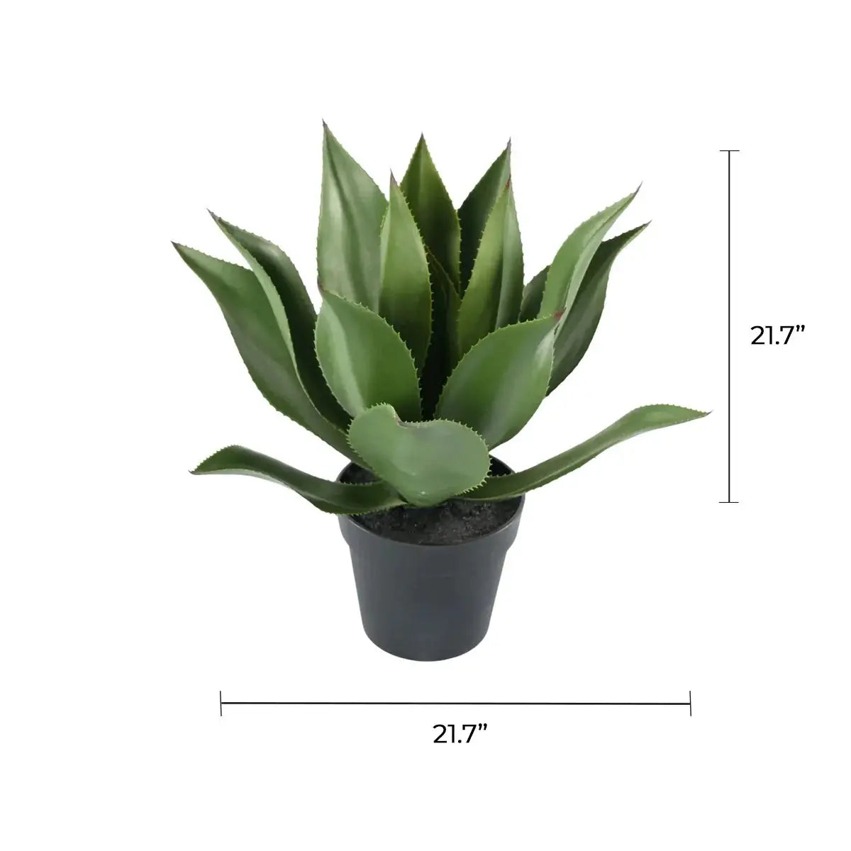 Premium Artificial Agave - Large Potted UV Resistant Agave 21.7in High x 17.7in Wide 