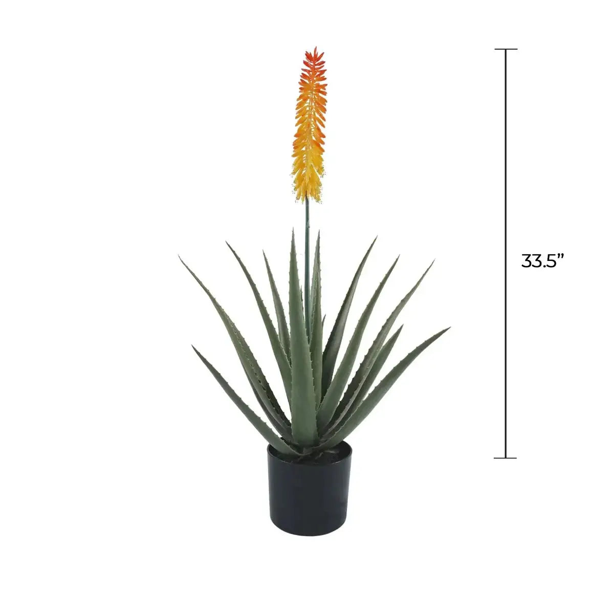 Premium Artificial Aloe Vera with Orange Flower 33.5in 