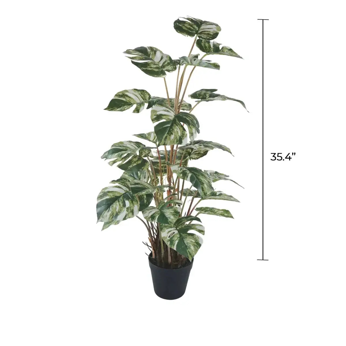 Premium Artificial Monstera Deliciosa / Variegated Monstera (Swiss Cheese) 35.4in 