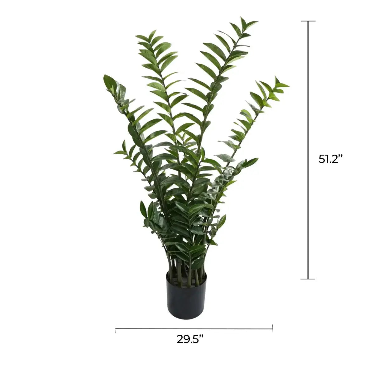 Premium Hand Crafted Artificial Zanzibar Gem Plant 51.2in Multi-stem 