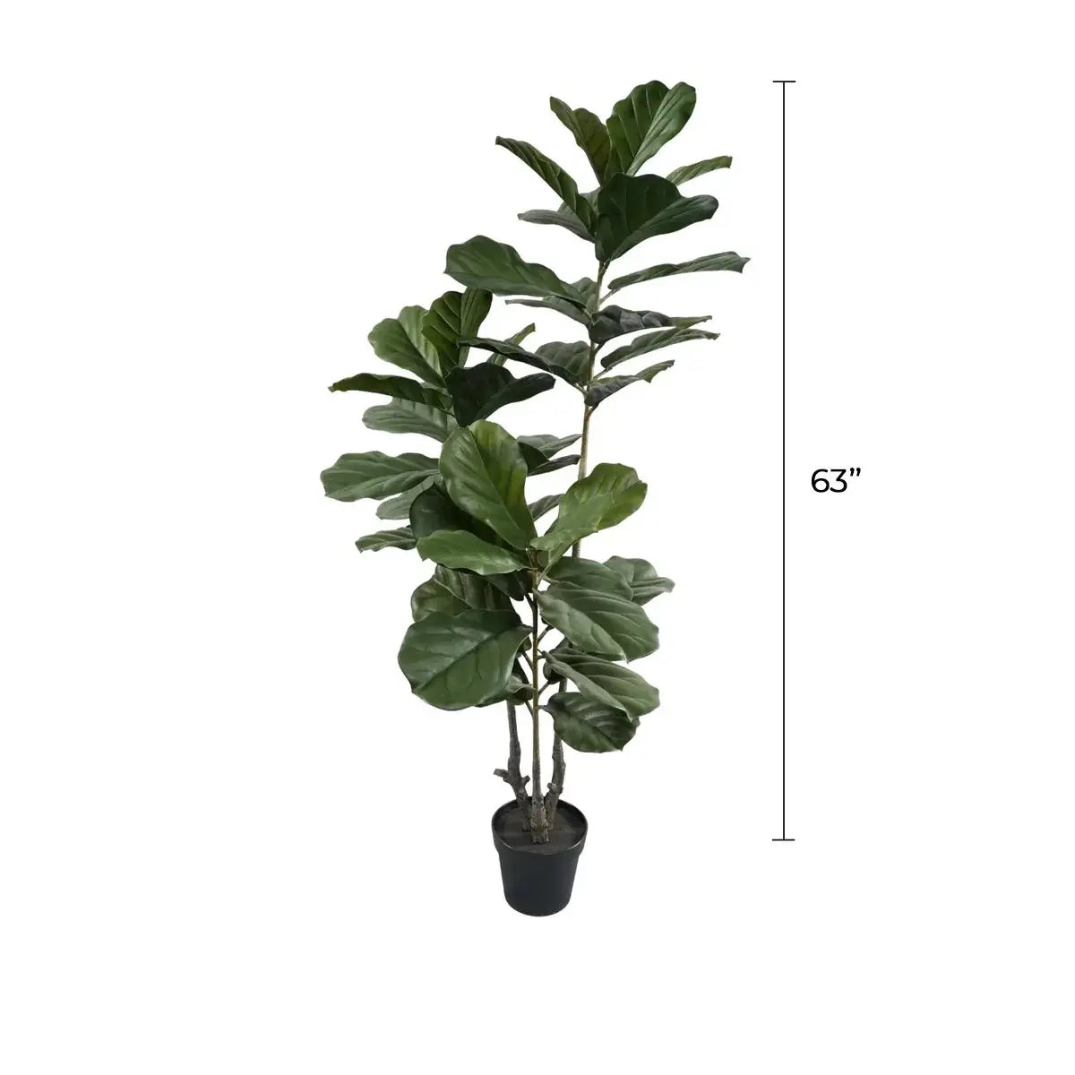 Premium Multi-stem Artificial Fiddle Leaf Tree 63.0in UV Resistant (Knock-down) 