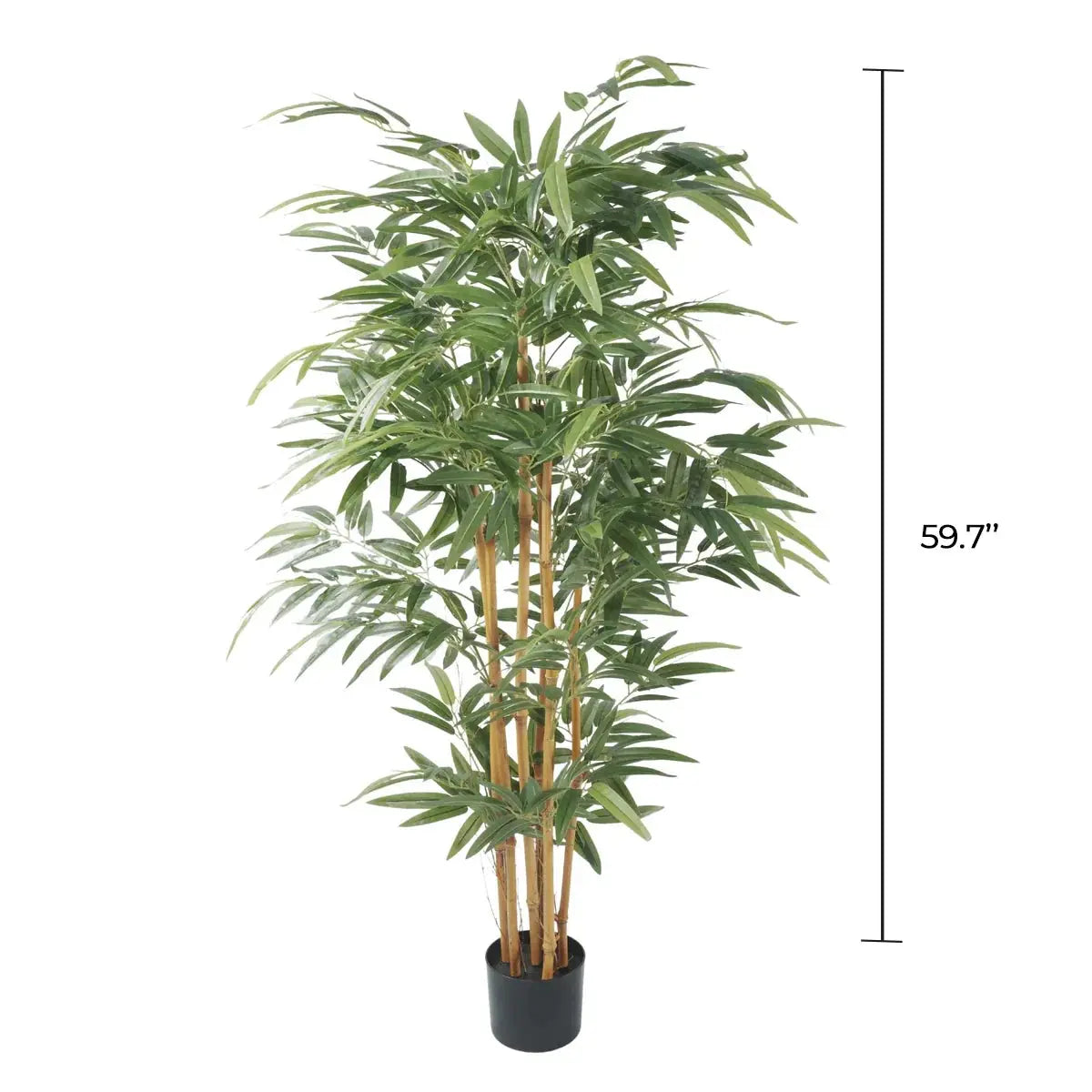 Premium Potted Artificial Bamboo withNatural Trunk 59.1in 