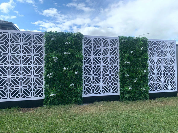 Luxury Snowy White Artificial Vertical Garden 40" x 40" 11SQ FT Commercial Grade UV Resistant 
