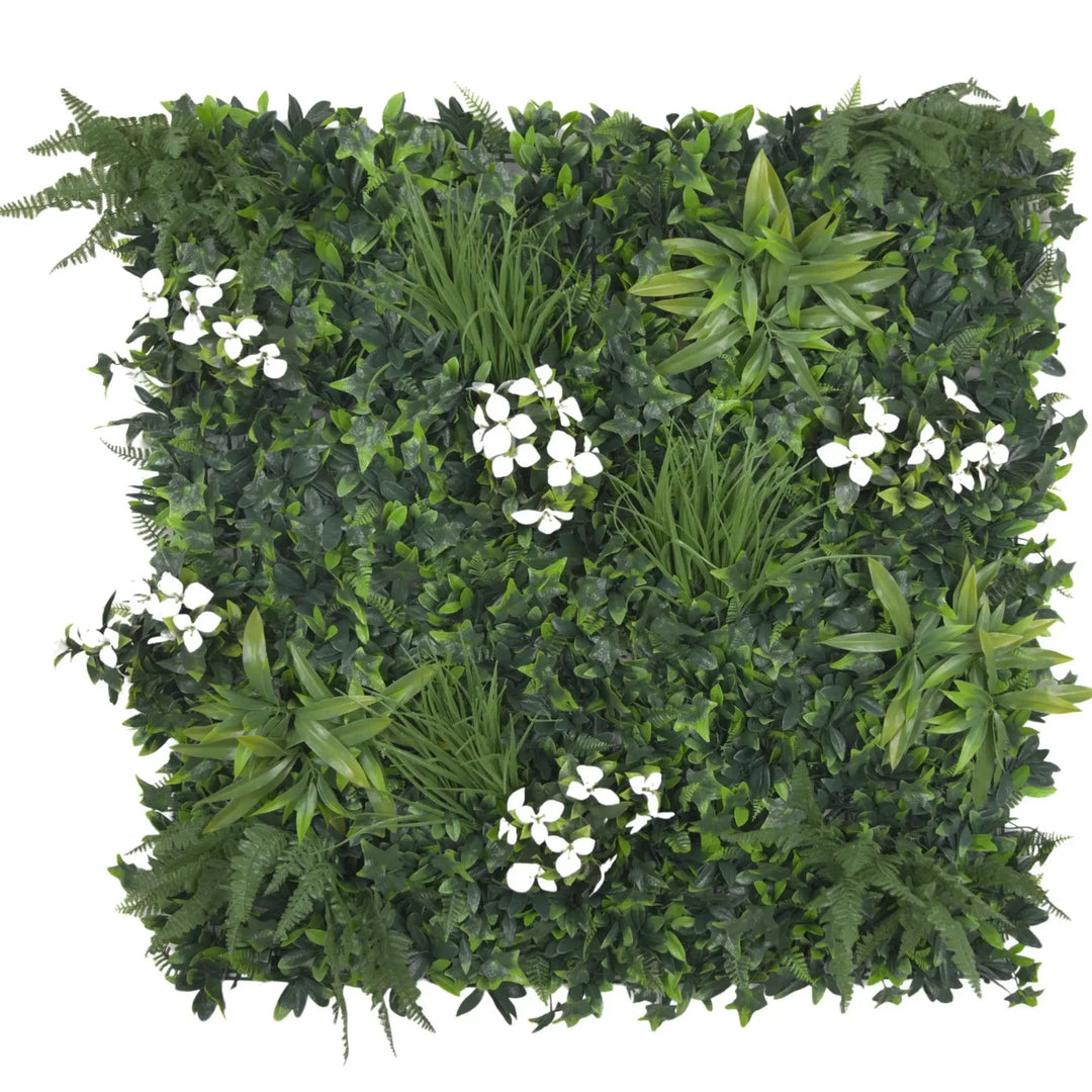 Luxury Snowy White Artificial Vertical Garden 40" x 40" 11SQ FT Commercial Grade UV Resistant 
