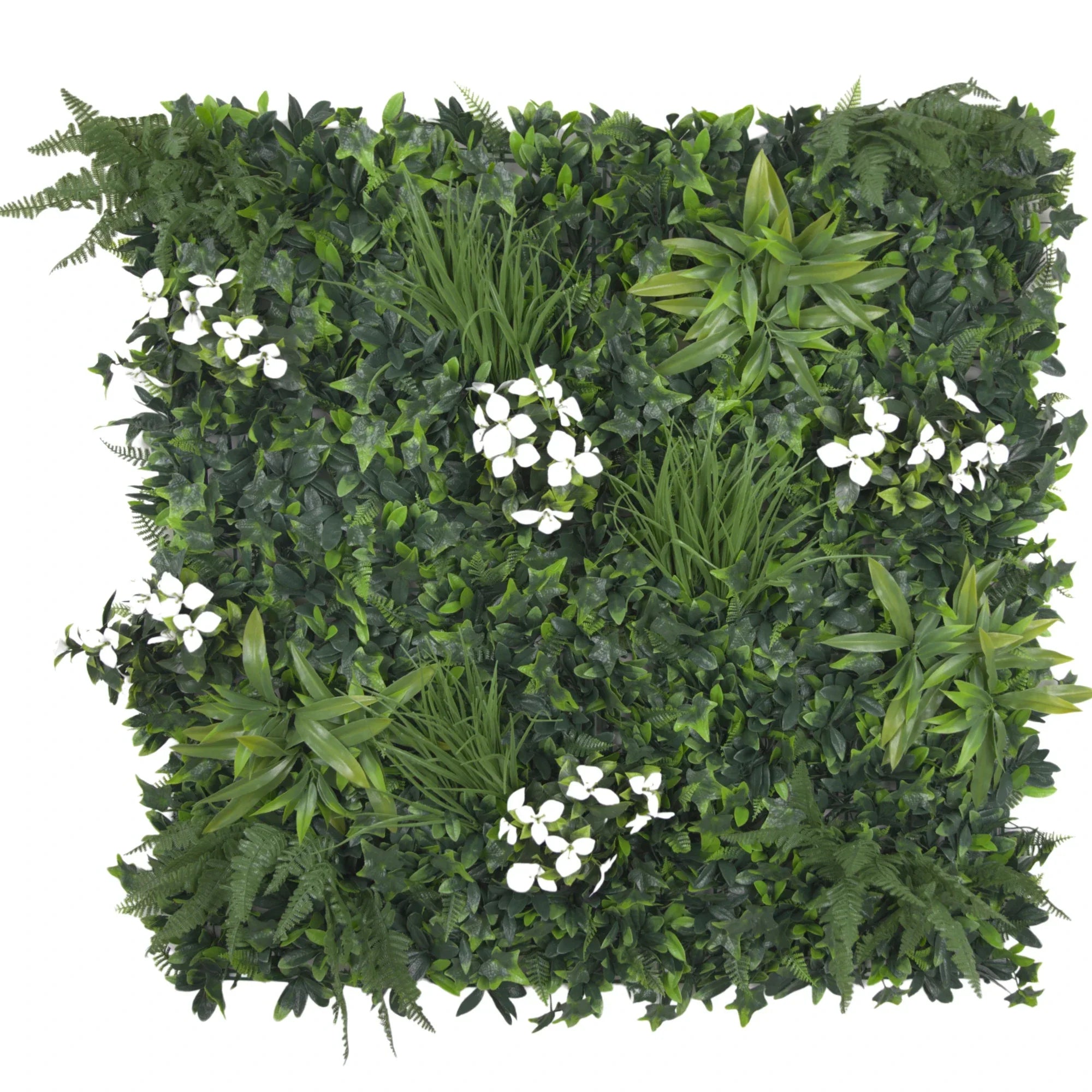 Luxury Snowy White Artificial Vertical Garden 40" x 40" 11SQ FT Commercial Grade UV Resistant