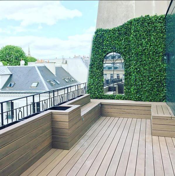 Artificial hedge panel installed miami