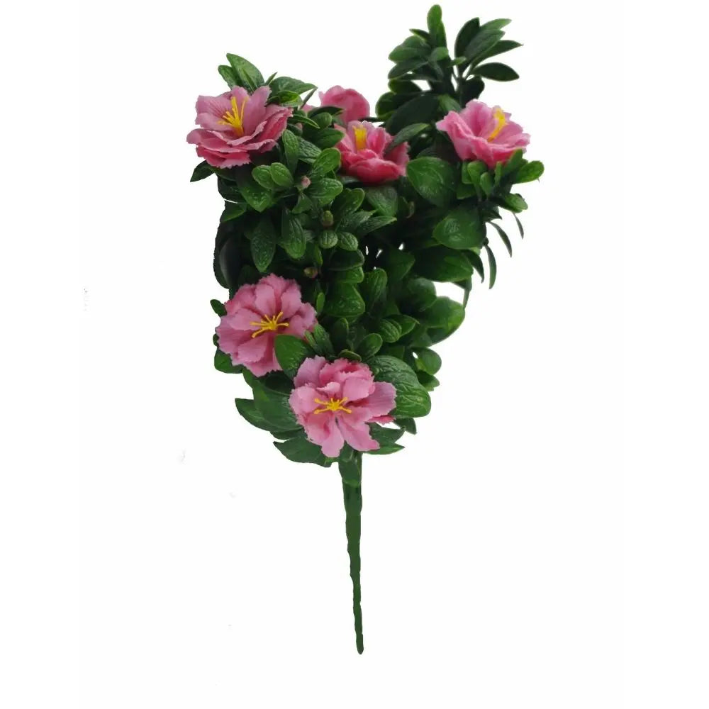 Faux Pink Rose Bunch UV Resistant 18" 