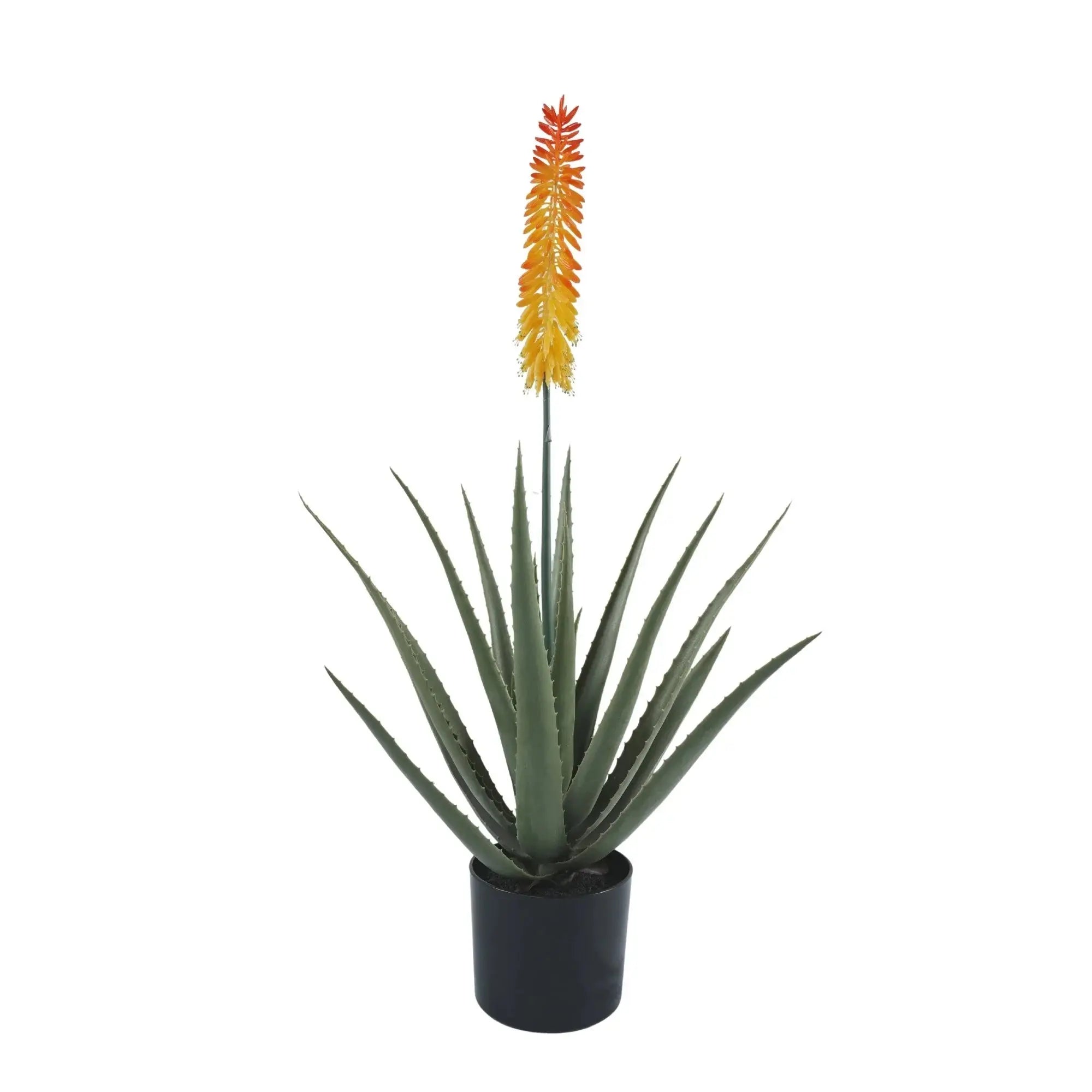 Premium Artificial Aloe Vera with Orange Flower 33.5in 