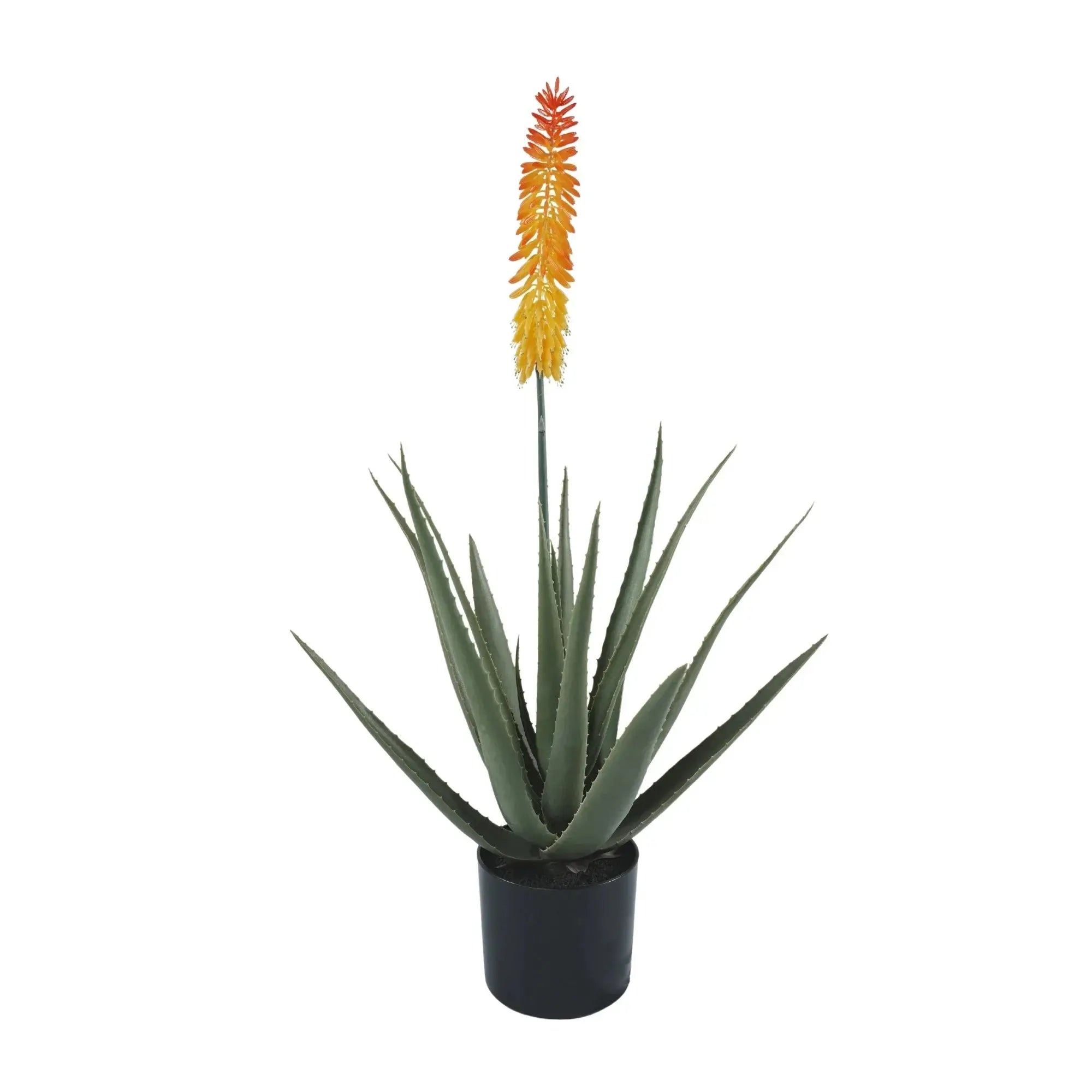 Premium Artificial Aloe Vera with Orange Flower 33.5in 