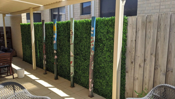 Artificial Mixed Boxwood Hedge Panel Wall 40" x 40" 11SQ FT Commercial Grade UV Resistant 