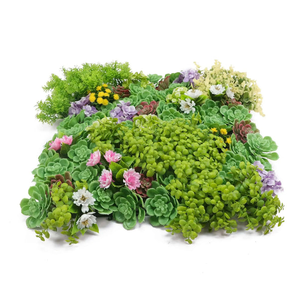 Artificial Dense Succulent Green Wall / Vertical Garden Panel 20" x 20" UV Resistant 
