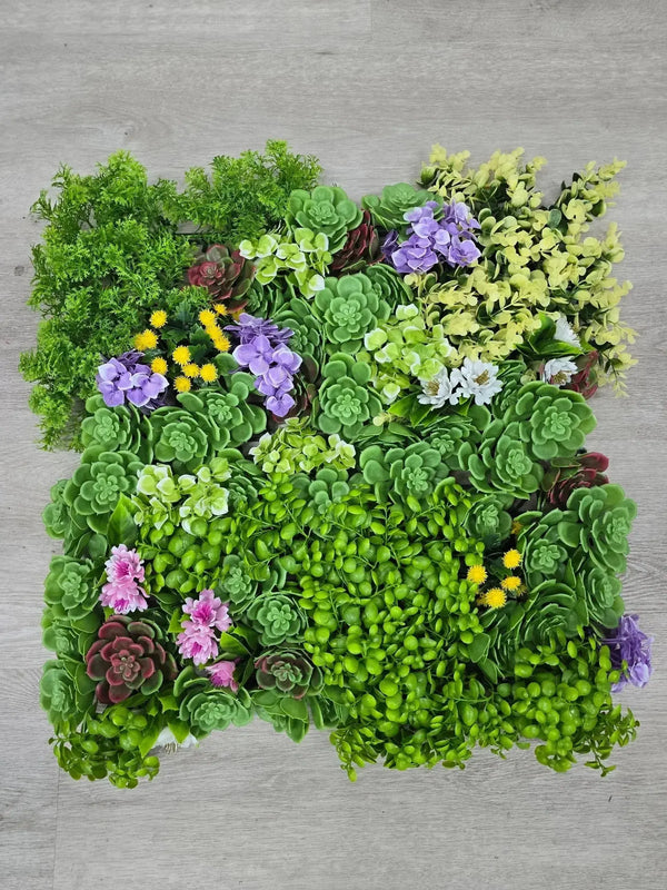 Artificial Dense Succulent Green Wall / Vertical Garden Panel 20" x 20" UV Resistant 