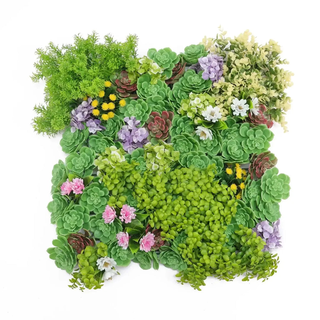 Artificial Dense Succulent Green Wall / Vertical Garden Panel 20" x 20" UV Resistant 