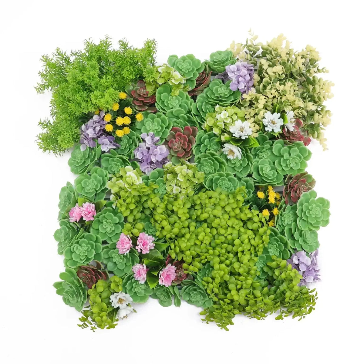 Artificial Dense Succulent Green Wall / Vertical Garden Panel 20" x 20" UV Resistant 