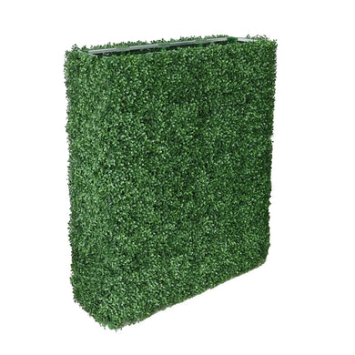 Square artificial boxwood hedge on a white background