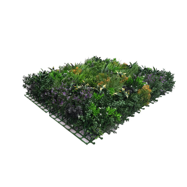 Floral Fusion Artificial Green Wall Panel  / Vertical Garden 40" x 40" 11 SQ FT UV Resistant NFPA 
