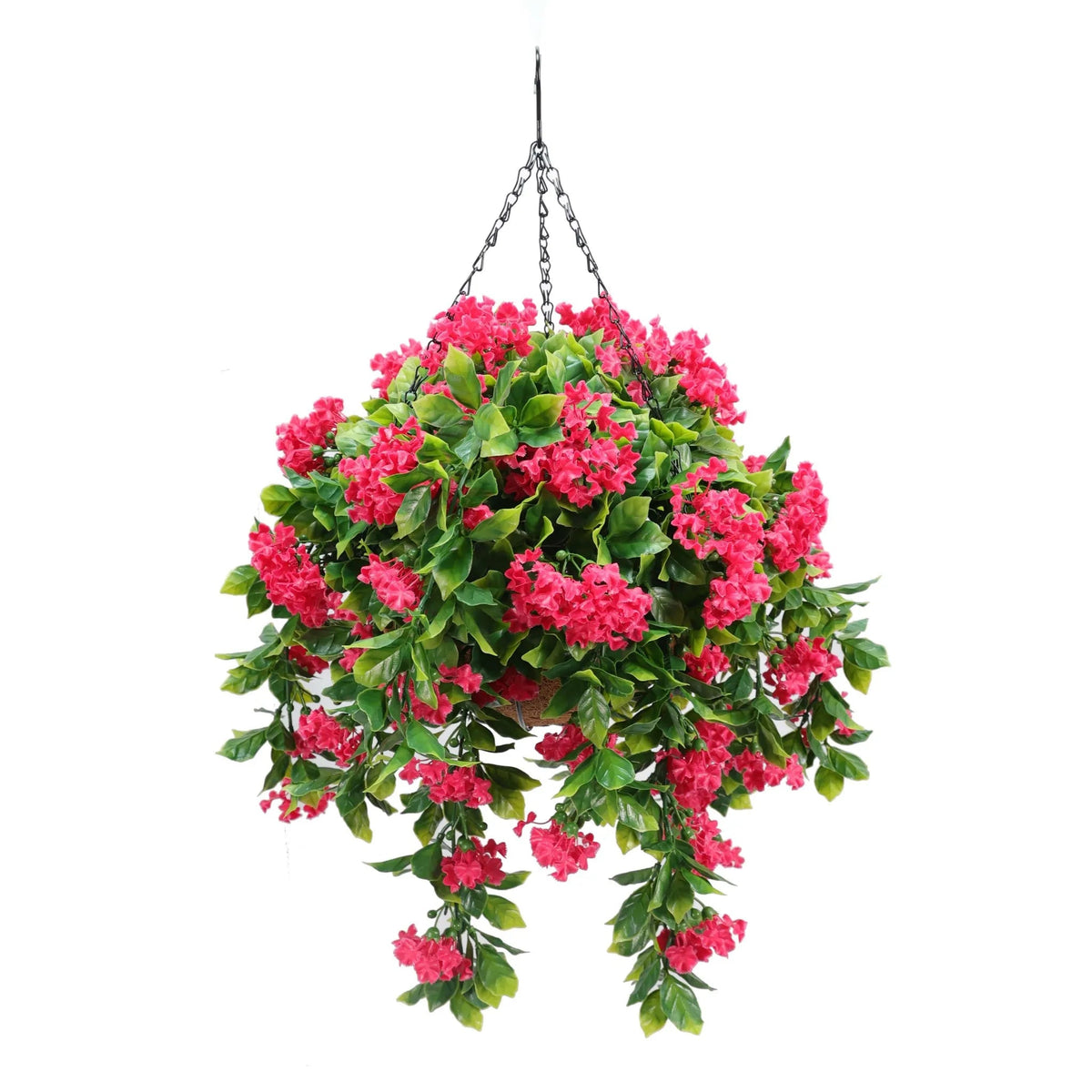 Hanging Artificial Lilac Flower Basket – 18" (46cm) UV Resistant 