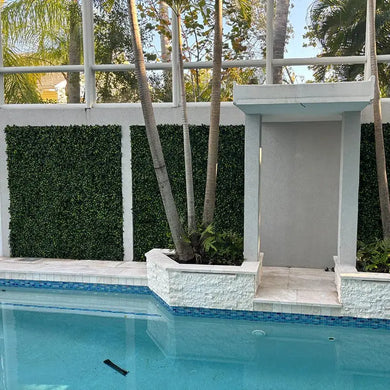 Jasmine wall panels on a pool