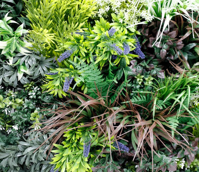 Tropical Forest Artificial Vertical Garden / Green Wall Panel 35" x 35" UV Resistant (Fire Retardant) 