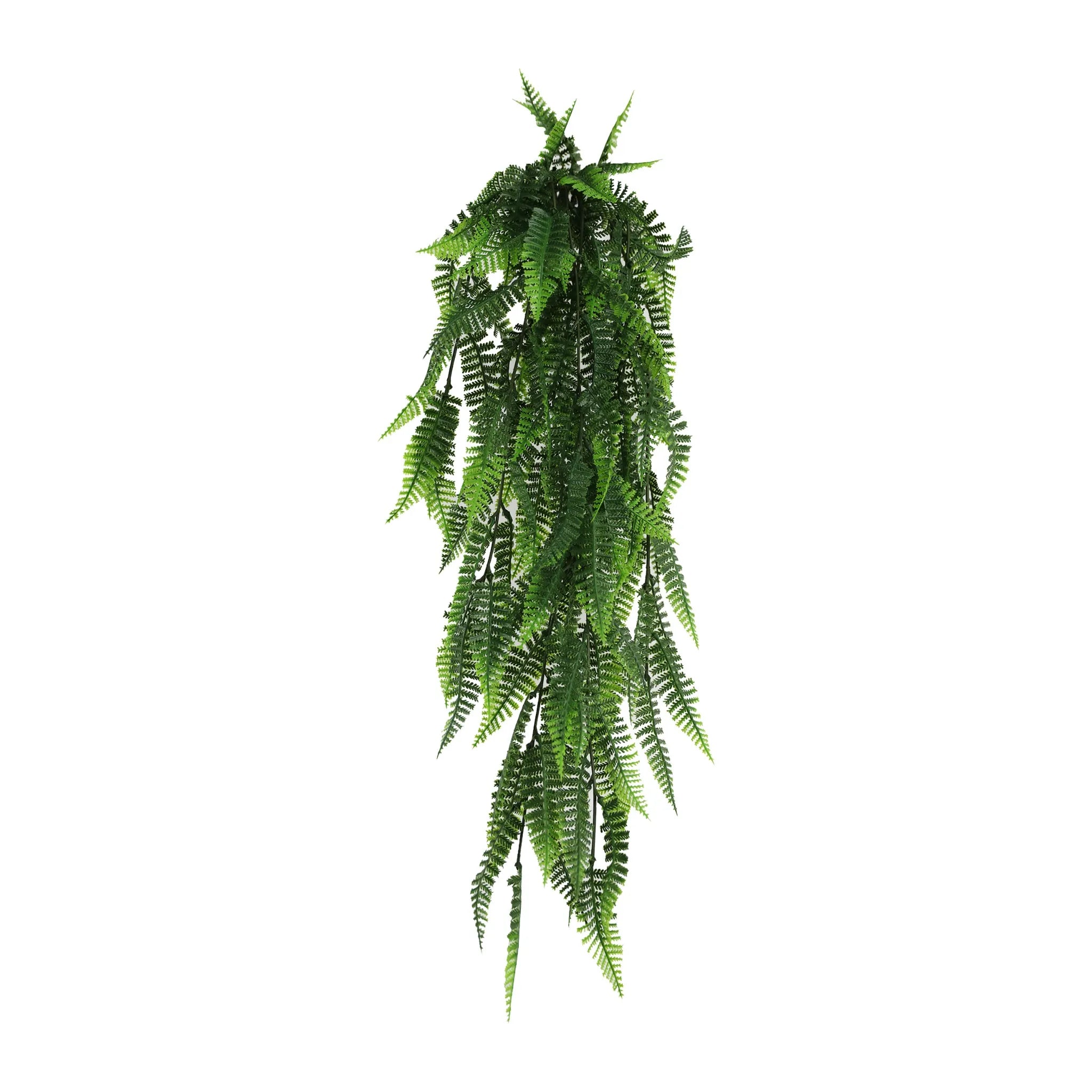 Artificial Hanging Fern Garland Bushes (UV Resistant &amp; Fire Rated | 7.1in x 30in | 18cm x 76cm Each)