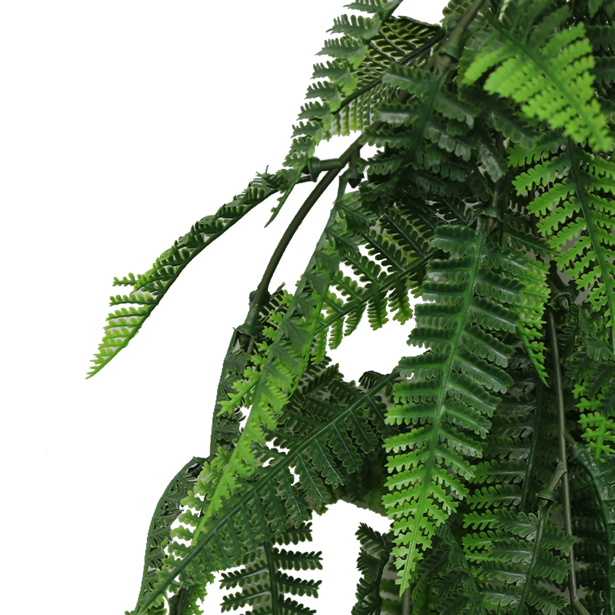 Artificial Hanging Fern Garland Bushes (UV Resistant &amp; Fire Rated | 7.1in x 30in | 18cm x 76cm Each)