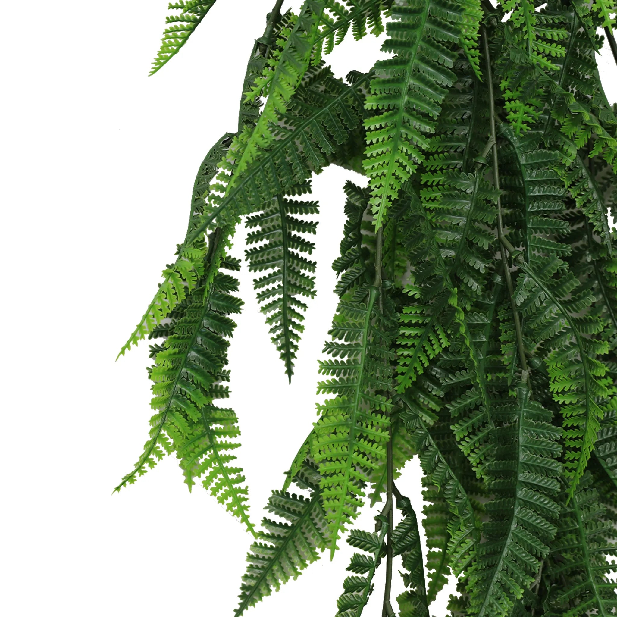 Artificial Hanging Fern Garland Bushes (UV Resistant &amp; Fire Rated | 7.1in x 30in | 18cm x 76cm Each)