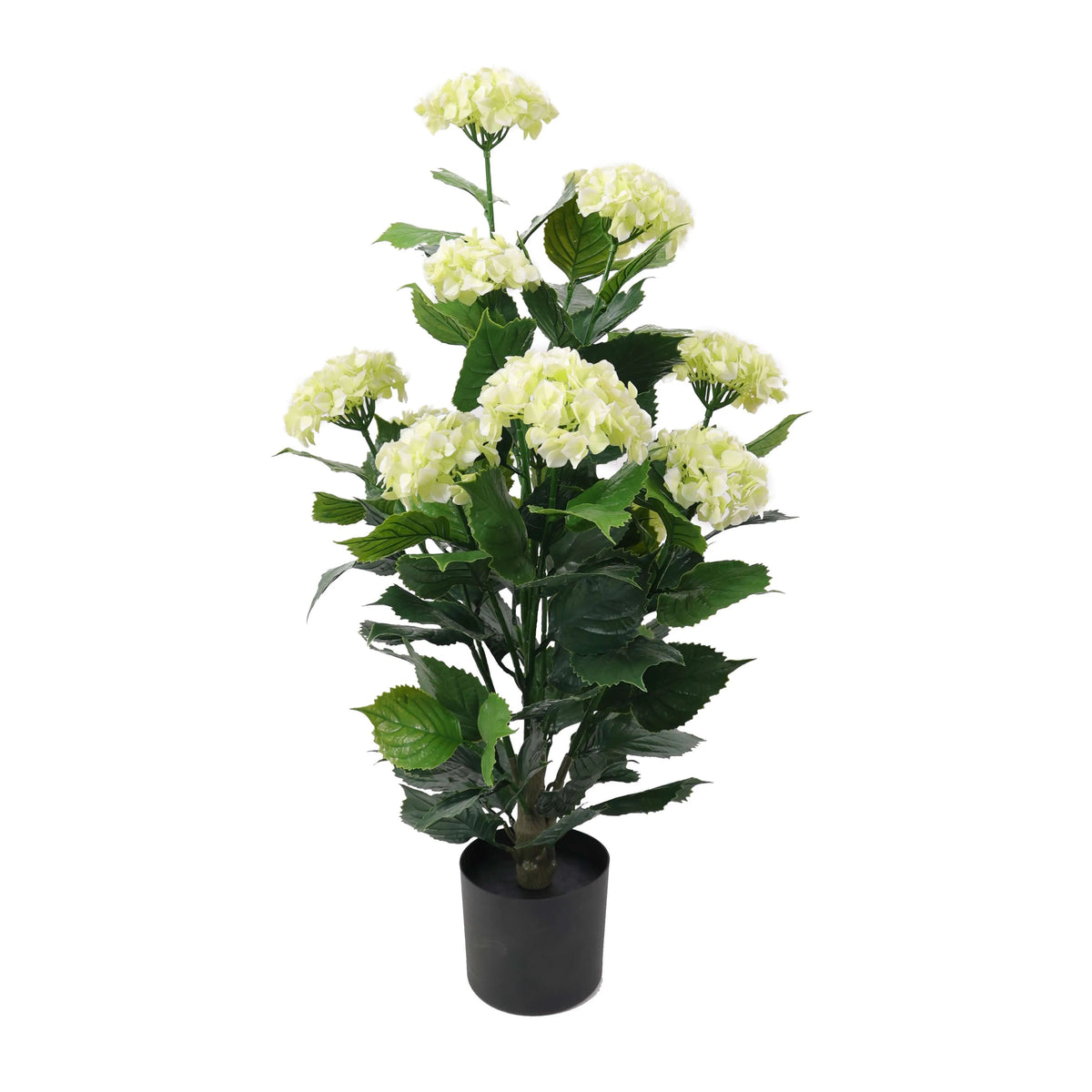 Premium Artificial Flowering White Hydrangea Tree (35.4") UV Resistant 