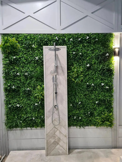 Luxury White Oasis Artificial Vertical Garden 40" x 40" 11SQ FT Commercial Grade UV Resistant 