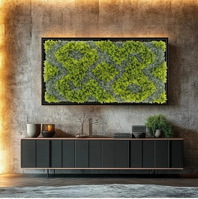 Natural Green and White Artificial Moss / Green Wall UV Resistant 40" x 40" 