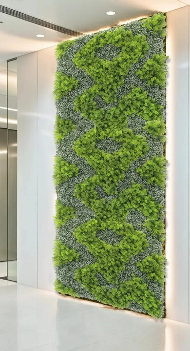Natural Green and White Artificial Moss / Green Wall UV Resistant 40" x 40" 